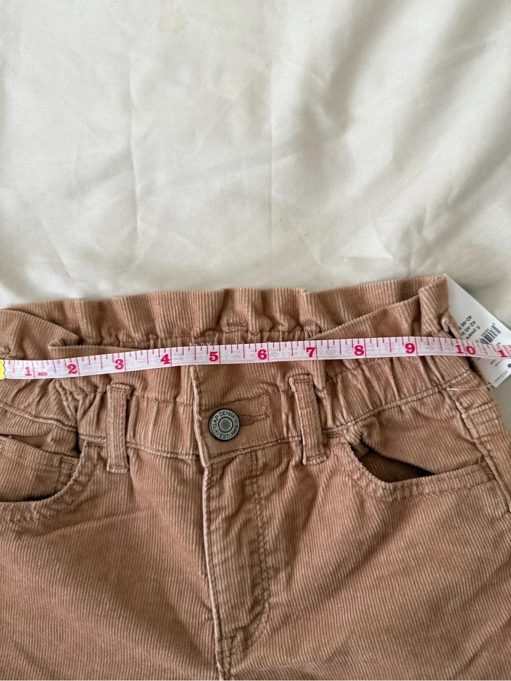 NWT Gap Kids Girls Brown Corduroy Pant 5 5T Ruffle Waist Stretch Cotton - Picture 9 of 11